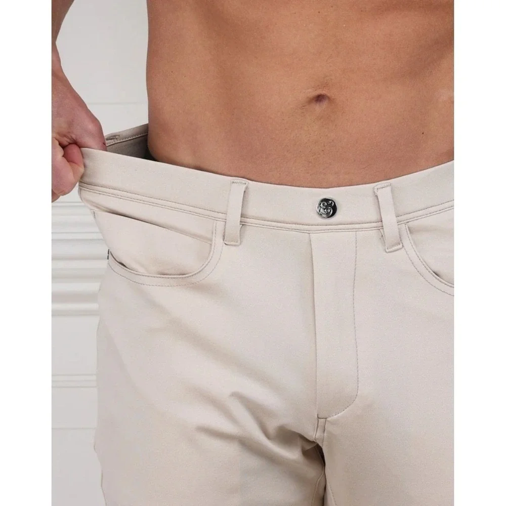 NWT Collars and Co CEO Tech Pull‎ On Pants Stone Size 38x34